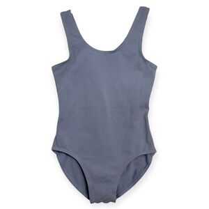 Weissman Girls Dance Leotard MC Medium Child Blue Gray Cotton Spandex